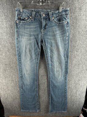 Miss Me Jeans Embellished Denim 30 Boot Cut Urban Embroidered Women ACTL 30X32